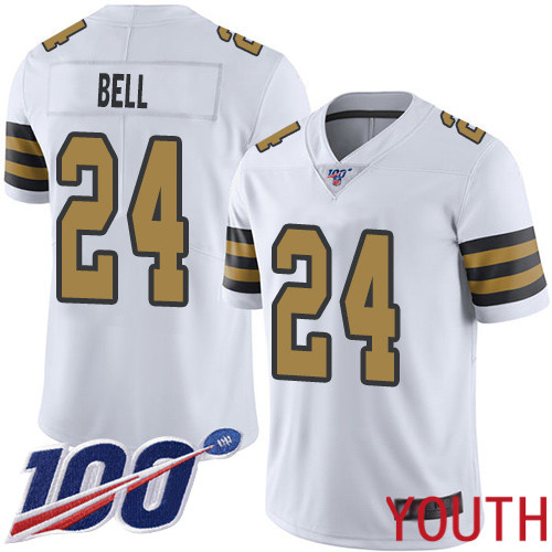 New Orleans Saints Limited White Youth Vonn Bell Jersey NFL Football #24 100th Season Rush Vapor Untouchable Jersey->youth nfl jersey->Youth Jersey